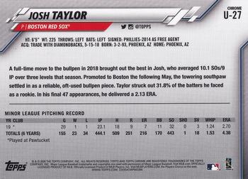 2020 Topps Chrome Update #U-27 Josh Taylor Back