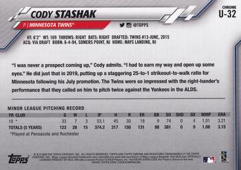 2020 Topps Chrome Update #U-32 Cody Stashak Back