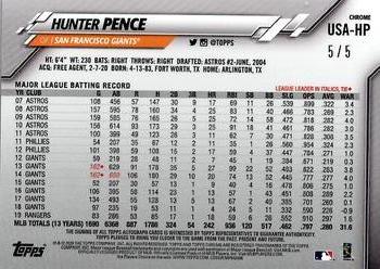 2020 Topps Chrome Update - Autographs Red #USA-HP Hunter Pence Back