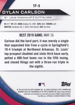 2020 Bowman's Best - Top Prospects #TP-9 Dylan Carlson Back