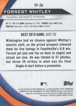 2020 Bowman's Best - Top Prospects #TP-26 Forrest Whitley Back