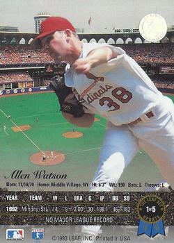1993 Leaf - Gold Leaf Rookies Update #1 Allen Watson Back