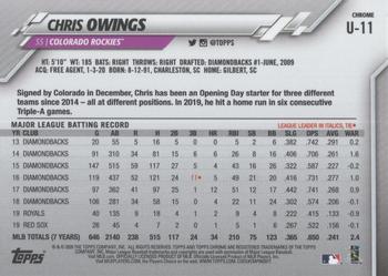2020 Topps Chrome Update Sapphire Edition #U-11 Chris Owings Back