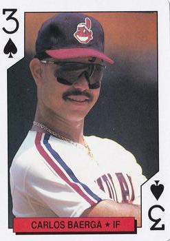 1992 Kahn's Cleveland Indians Playing Cards #3♠ Carlos Baerga Front