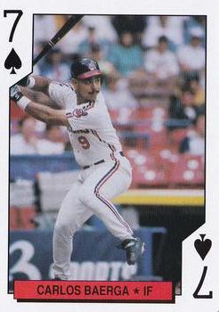1992 Kahn's Cleveland Indians Playing Cards #7♠ Carlos Baerga Front
