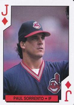 1992 Kahn's Cleveland Indians Playing Cards #J♦ Paul Sorrento Front