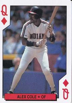 1992 Kahn's Cleveland Indians Playing Cards #Q♦ Alex Cole Front