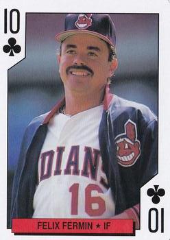 1992 Kahn's Cleveland Indians Playing Cards #10♣ Felix Fermin Front