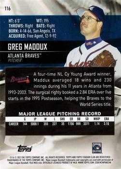 2021 Stadium Club #116 Greg Maddux Back