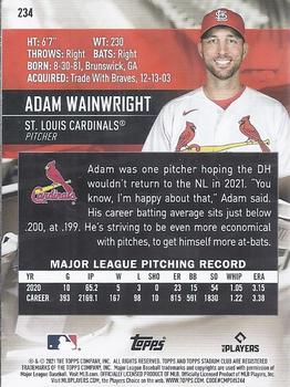 2021 Stadium Club #234 Adam Wainwright Back