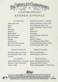 2021 Topps Allen & Ginter #45 Andres Gimenez Back