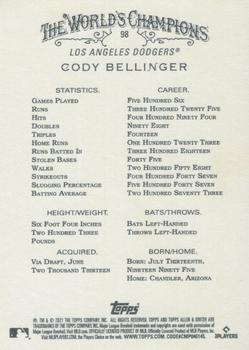 2021 Topps Allen & Ginter #98 Cody Bellinger Back