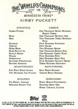 2021 Topps Allen & Ginter #146 Kirby Puckett Back