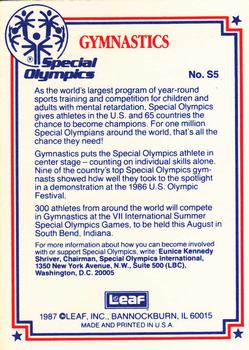 1987 Leaf Candy City Team Hall of Fame Greats - Special Olympics #S5 Gymnastics Back