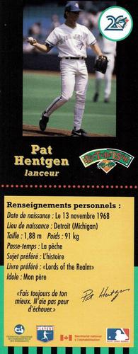 1995-96 Hit the Books Toronto Blue Jays Bookmarks #NNO Pat Hentgen Back