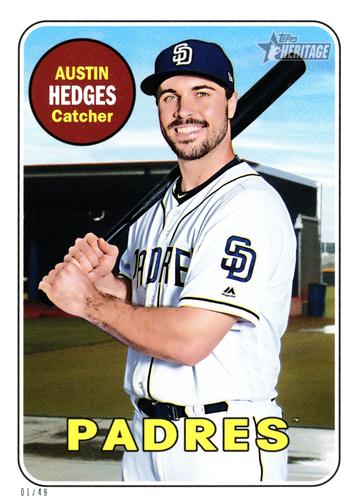 2018 Topps Heritage 5x7 #374 Austin Hedges Front