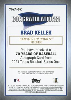 2021 Topps - 70 Years of Baseball Autographs #70YA-BK Brad Keller Back