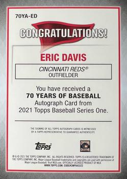 2021 Topps - 70 Years of Baseball Autographs #70YA-ED Eric Davis Back
