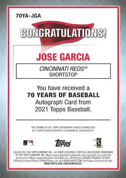2021 Topps - 70 Years of Baseball Autographs #70YA-JGA Jose Garcia Back
