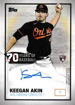 2021 Topps - 70 Years of Baseball Autographs #70YA-KA Keegan Akin Front