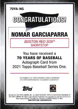 2021 Topps - 70 Years of Baseball Autographs #70YA-NG Nomar Garciaparra Back