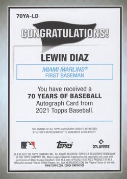 2021 Topps - 70 Years of Baseball Autographs #70YA-LD Lewin Diaz Back