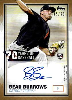 2021 Topps - 70 Years of Baseball Autographs Gold #70YA-BBU Beau Burrows Front