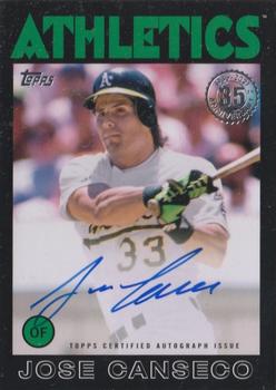 2021 Topps - 1986 Topps Baseball 35th Anniversary Autographs Black #86A-JC Jose Canseco Front