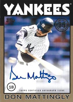 2021 Topps - 1986 Topps Baseball 35th Anniversary Autographs Gold #86A-DM Don Mattingly Front