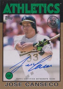 2021 Topps - 1986 Topps Baseball 35th Anniversary Autographs Gold #86A-JC Jose Canseco Front