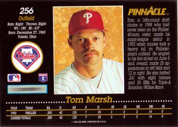 1993 Pinnacle #256 Tom Marsh Back