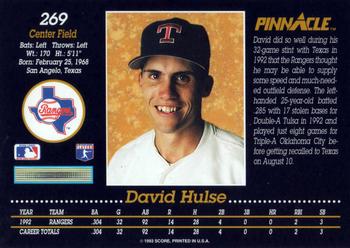 1993 Pinnacle #269 David Hulse Back