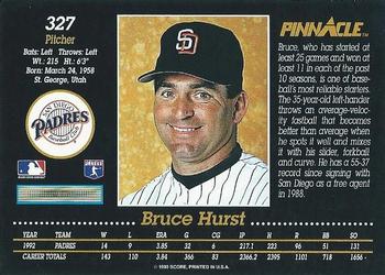 1993 Pinnacle #327 Bruce Hurst Back