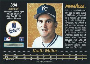 1993 Pinnacle #384 Keith Miller Back