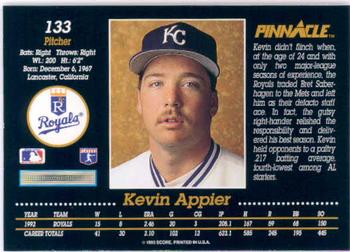 1993 Pinnacle #133 Kevin Appier Back