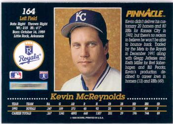 1993 Pinnacle #164 Kevin McReynolds Back