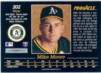 1993 Pinnacle #202 Mike Moore Back