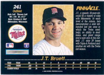 1993 Pinnacle #241 J.T. Bruett Back