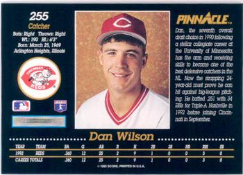 1993 Pinnacle #255 Dan Wilson Back