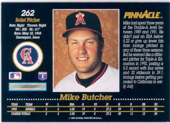 1993 Pinnacle #262 Mike Butcher Back
