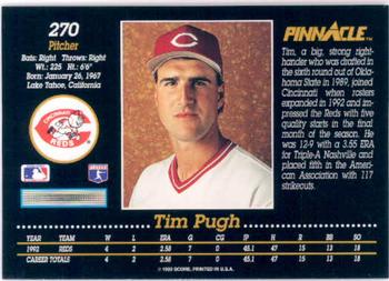 1993 Pinnacle #270 Tim Pugh Back