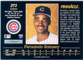 1993 Pinnacle #273 Fernando Ramsey Back
