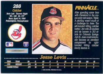 1993 Pinnacle #288 Jesse Levis Back