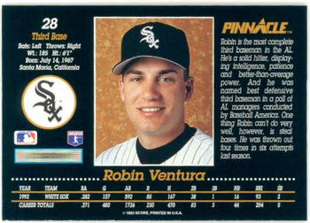 1993 Pinnacle #28 Robin Ventura Back
