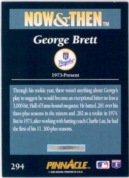 1993 Pinnacle #294 George Brett Back