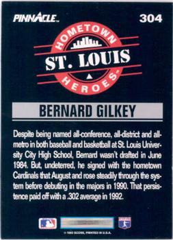1993 Pinnacle #304 Bernard Gilkey Back