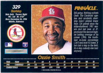 1993 Pinnacle #329 Ozzie Smith Back