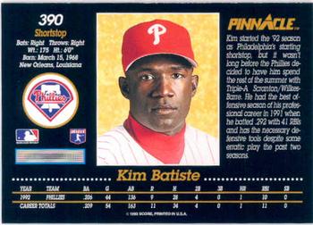 1993 Pinnacle #390 Kim Batiste Back