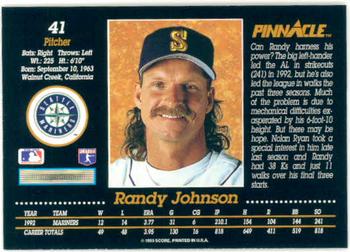 1993 Pinnacle #41 Randy Johnson Back