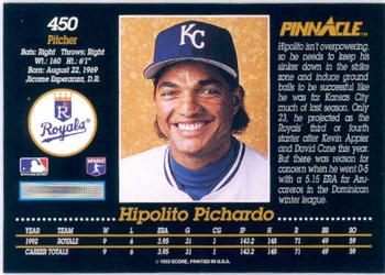 1993 Pinnacle #450 Hipolito Pichardo Back